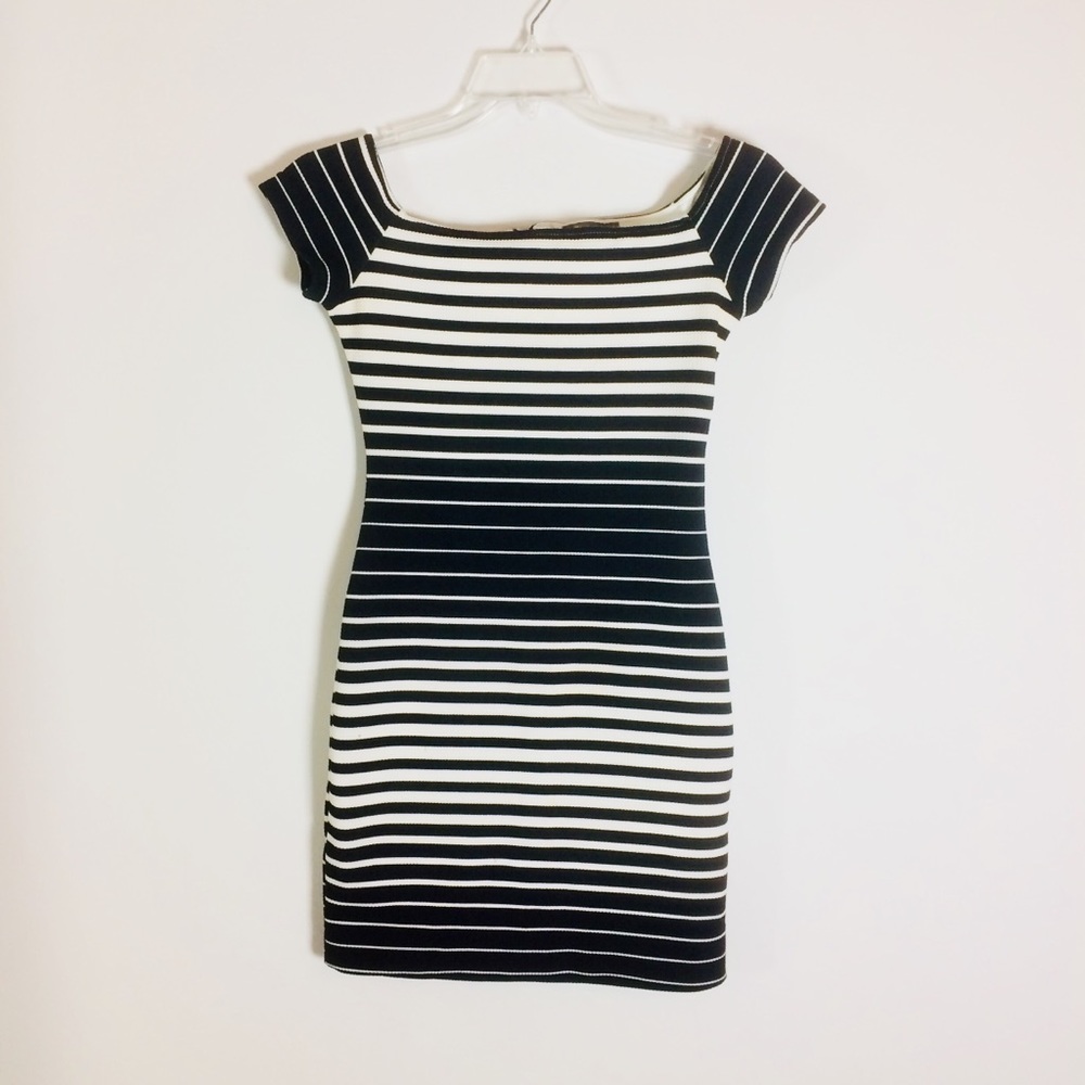 Black and white mini dress
